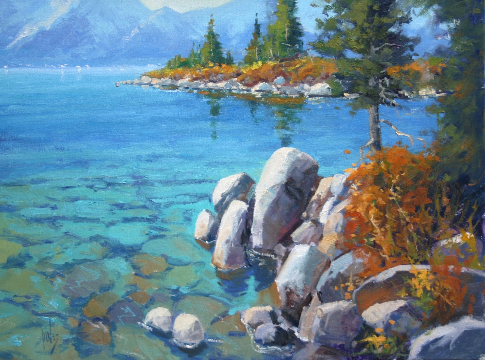 1600x1189 Rusty Jones, Painter's Blog Tahoe Blues Step By Step - Tahoe Painting