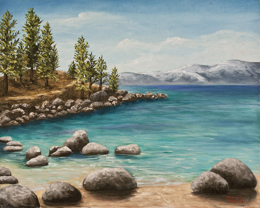 900x720 Sand Harbor Lake Tahoe Painting By Darice Machel Mcguire - Tahoe Painting
