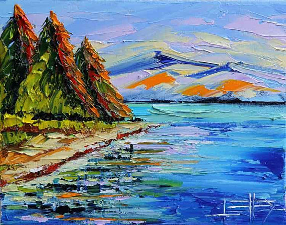 570x450 Tahoe Painting Lake Tahoe Landscape Painting California - Tahoe Painting