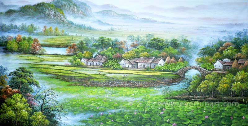 800x407 Taiwan's Landscape Canvas Oil Painting - Taiwan Painting