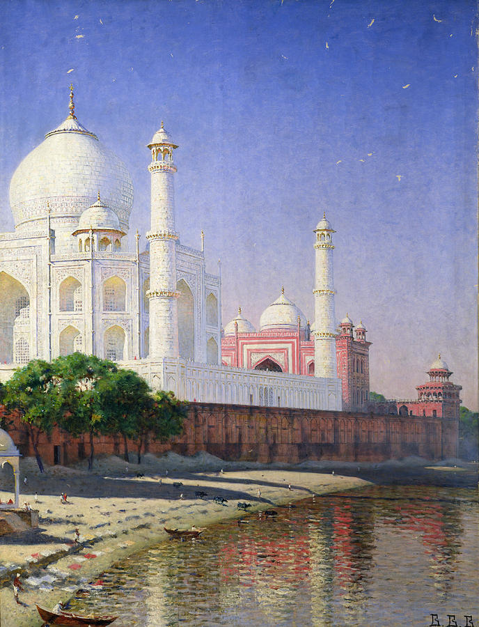 688x900 Taj Mahal Painting By Vasili Vasilievich Vereshchagin - Taj Mahal Painting