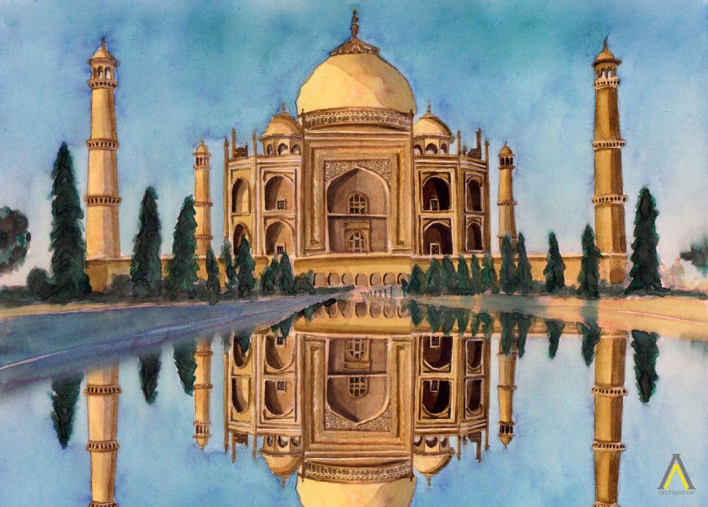 1024x733 Watercolor Painting Of Taj Mahal Watercolor Painting - Taj Mahal Painting