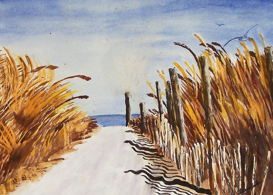 900x643 Tall Grass With Drift Fence Painting By Robert Thomaston - Tall Grass Painting