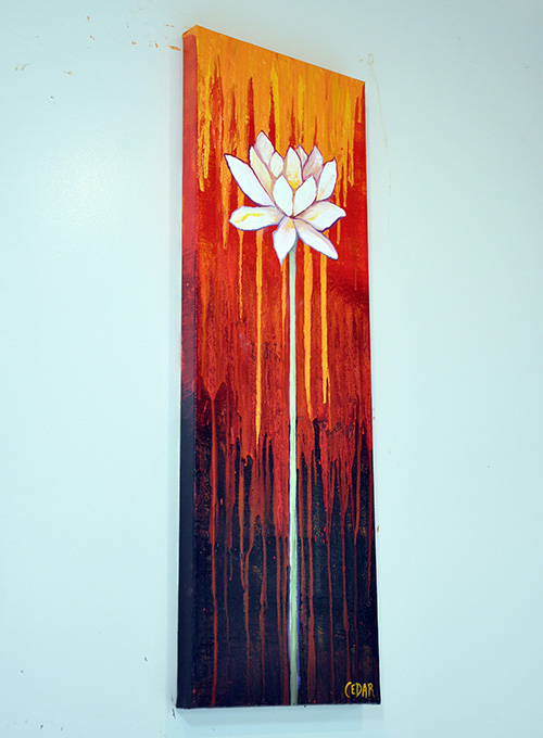 500x680 Lotus Art Stand Tall Art By Cedar Lee - Tall Painting