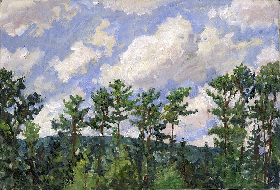900x612 Tall Pines At Tanglewood Painting By Thor Wickstrom - Tall Pines Painting