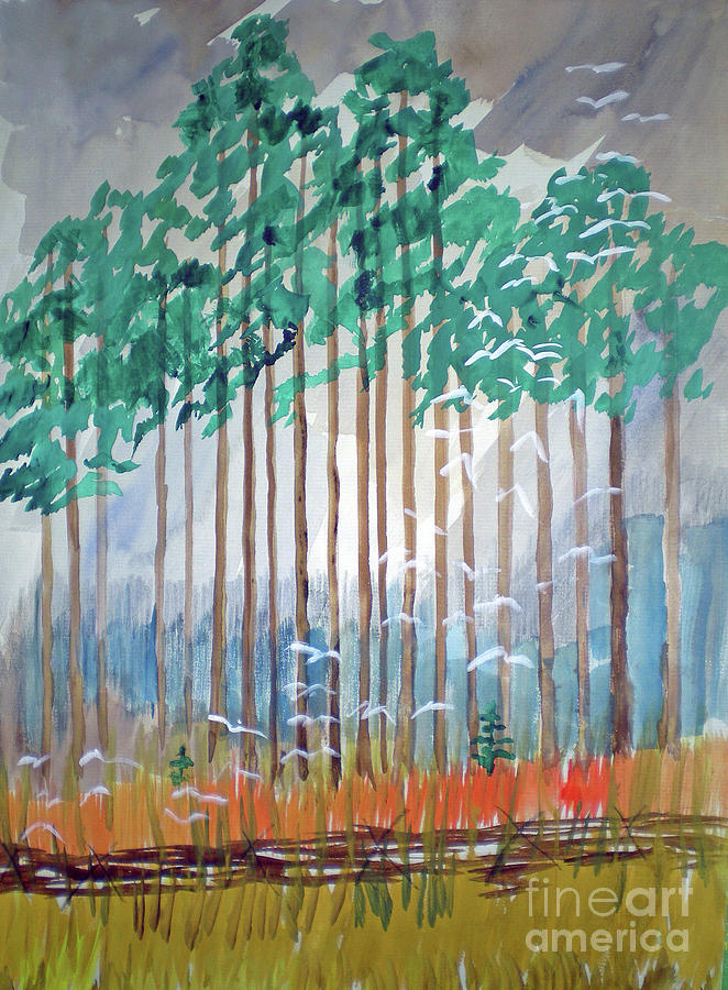 662x900 Tall Pines Painting By Hal Newhouser - Tall Pines Painting