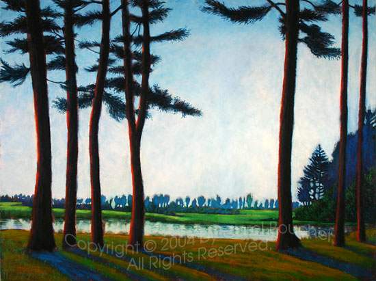 550x411 Tall Pines And Pond Sold Carol Boucher Artwork - Tall Pines Painting