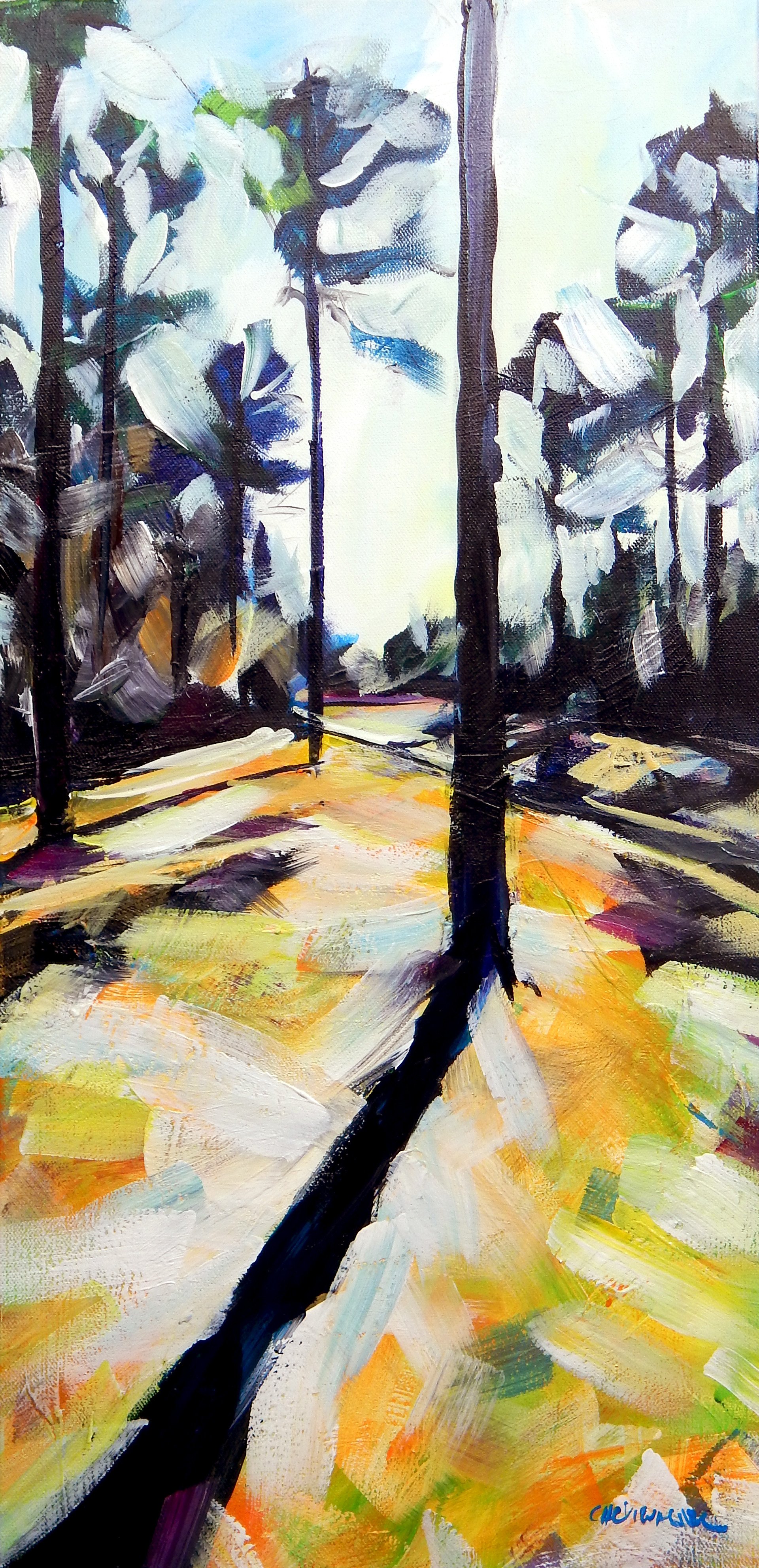 1920x3968 Tall Pines Chriswagnerarts - Tall Pines Painting