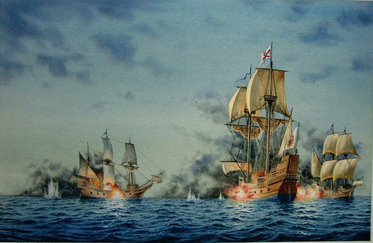 750x490 Oil Painting Of Tall Ships - Tall Ship Painting