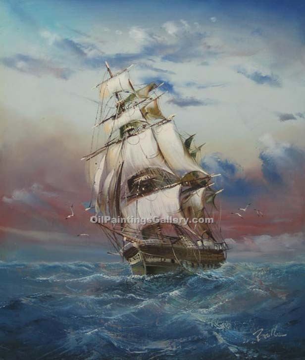 616x727 Tall Ship (Painting Id La 2003 A) - Tall Ship Painting