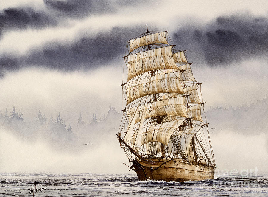 900x661 Tall Ship Adventure Painting By James Williamson - Tall Ship Painting