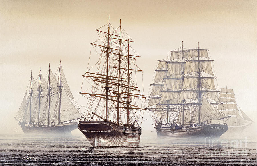 900x584 Tall Ships Painting By James Williamson - Tall Ship Painting