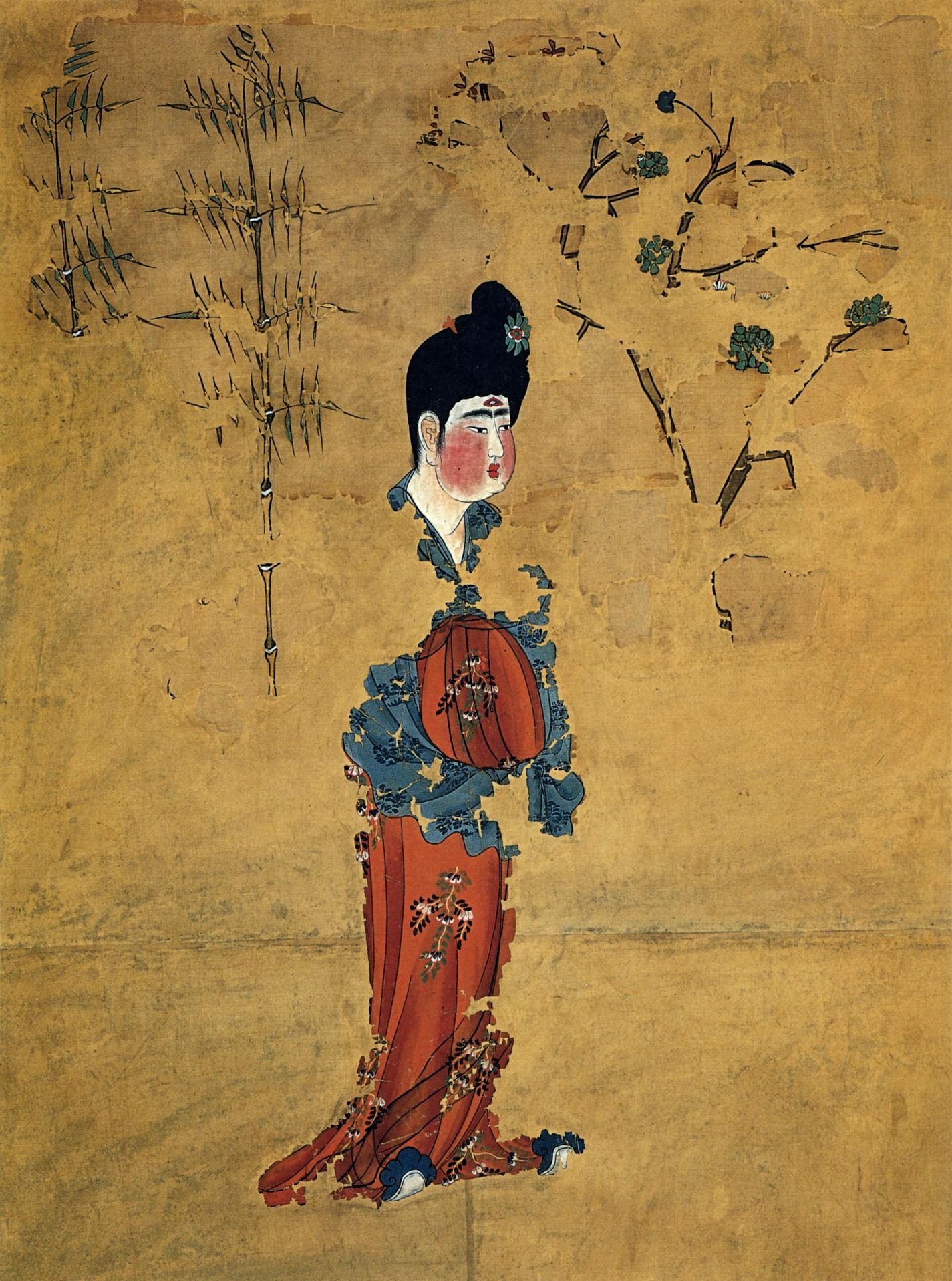 1425x1917 Tang Dynasty. Painting Of Courtesan. Ink And Color On Silk - Tang Dynasty Painting
