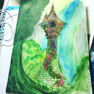 Tangled Tower Painting at PaintingValley.com | Explore collection of ...