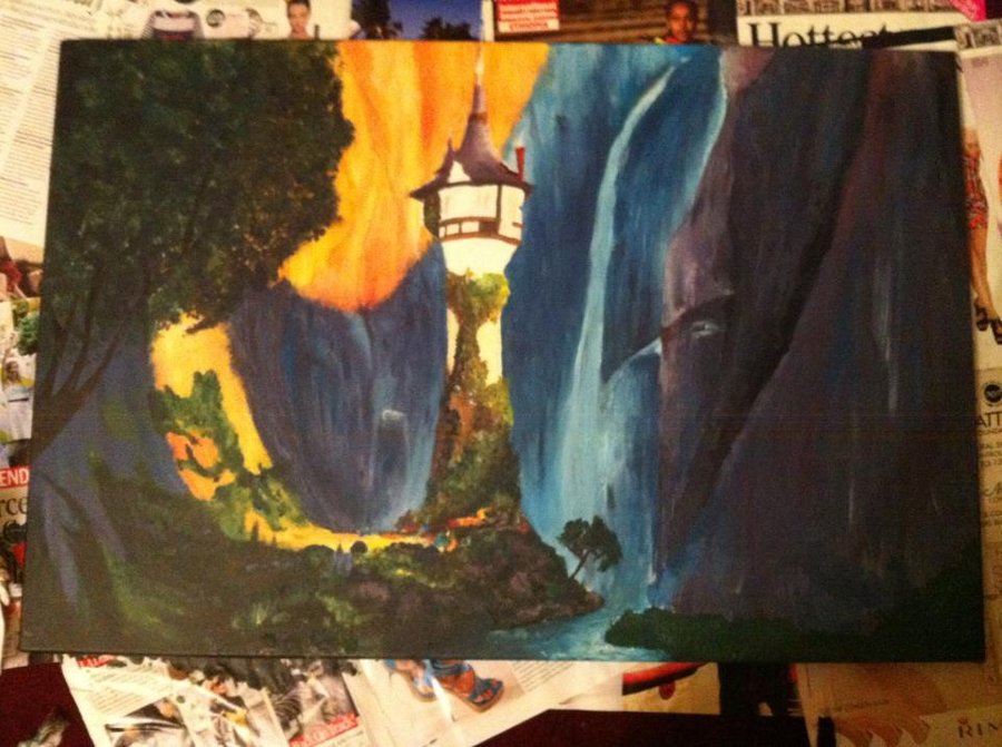 900x671 Rapunzel's Tower. By Jesscoleman94 - Tangled Tower Painting