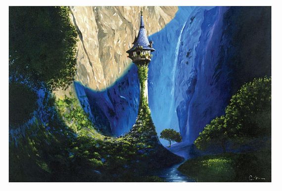 570x386 Tangled Tower Oil Painting Print - Tangled Tower Painting