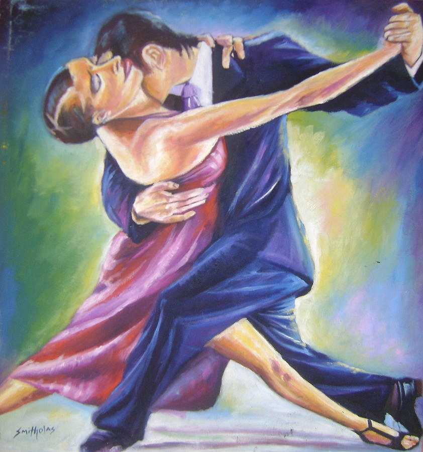 842x900 Tango Dance Painting By Olaoluwa Smith - Tango Dancers Painting