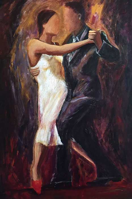 465x700 Fine Art Painting Woman Dancers - Tango Dancers Painting