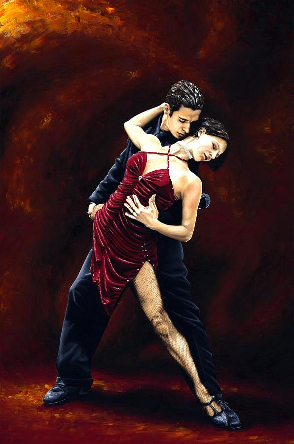 596x900 The Passion Of Tango Painting By Richard Young - Tango Painting