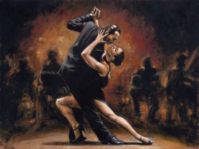 663x495 Fabian Perez Tango Ii Painting Framed Paintings For Sale - Tango Painting