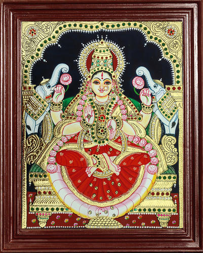 401x500 Lakshmi Tanjore Painting - Tanjore Painting