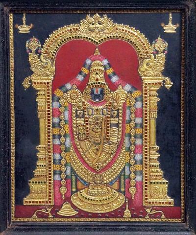 400x480 Venkateshwara - Tanjore Painting