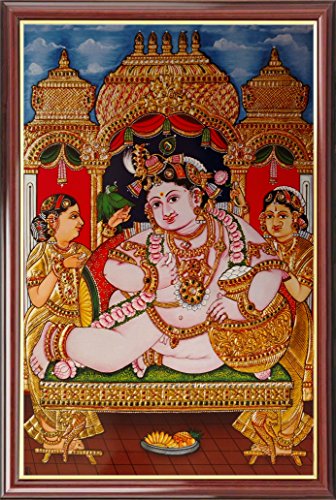 336x500 Youth Krishna - Tanjore Painting