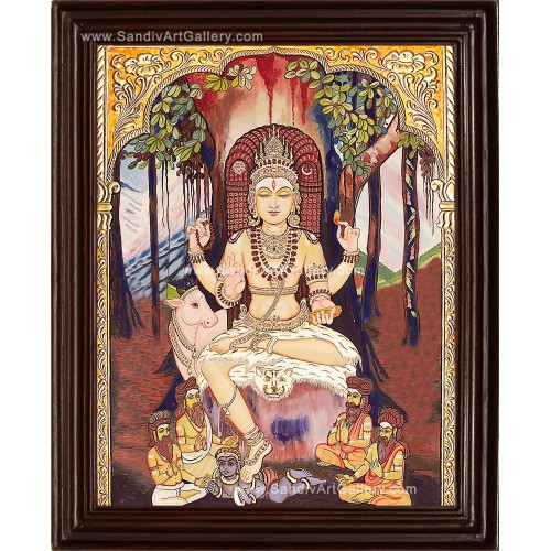 500x500 Dakshinamurthy Tanjore Painting - Tanjore Painting
