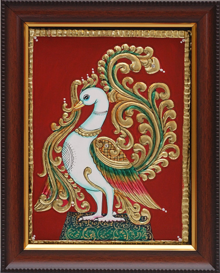 725x900 Tanjore Paintings By Tarang Beautiful Peacock Tanjore Painting !! - Tanjore Painting Usa