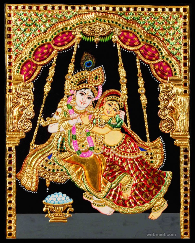 660x825 Tanjore Painting Radha Krishna 23 - Tanjore Painting Usa