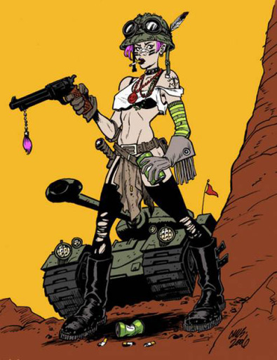 395x512 James Wappel Miniature Painting Cathy As Tank Girl - Tank Girl Painting