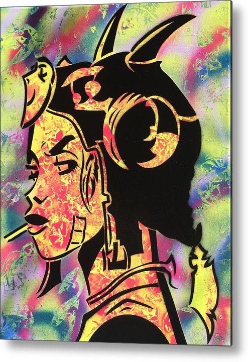 494x721 Neon Tank Girl Metal Print By Glenn Vaags - Tank Girl Painting