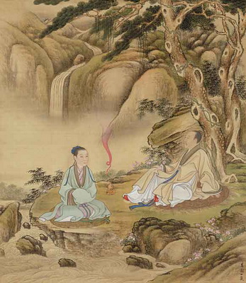 347x400 Illustration Painting Of Emperor Yongzheng In Taoist Dress - Taoist Painting
