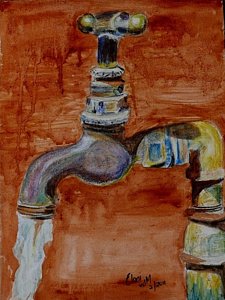 225x300 Water Tap Paintings Fine Art America - Tap Painting
