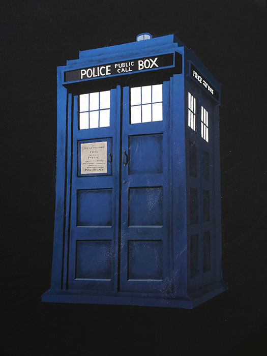 525x700 Painting A Tardis On A Spare Tire Cover - Tardis Painting