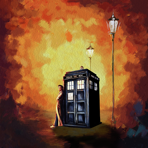 600x600 Tardis Doctor Who Art Painting Carry All Pouch For Sale By Koko - Tardis Painting