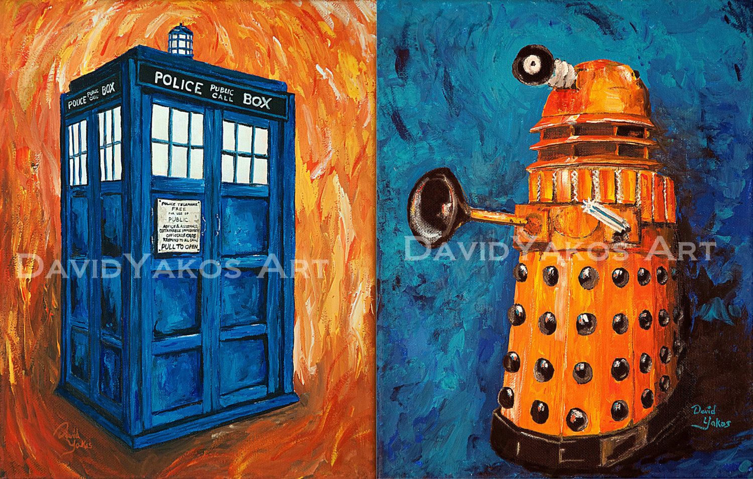 1500x955 Yin Yang Of Doctor Who, New Paintings, Good Vs Evil, Tardis Vs - Tardis Painting