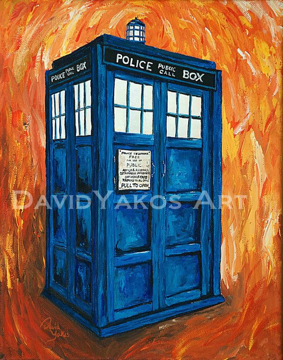 570x725 Doctor Who Tardis Painting Art Print 8x10 Dr By Davidyakos On Etsy - Tardis Painting