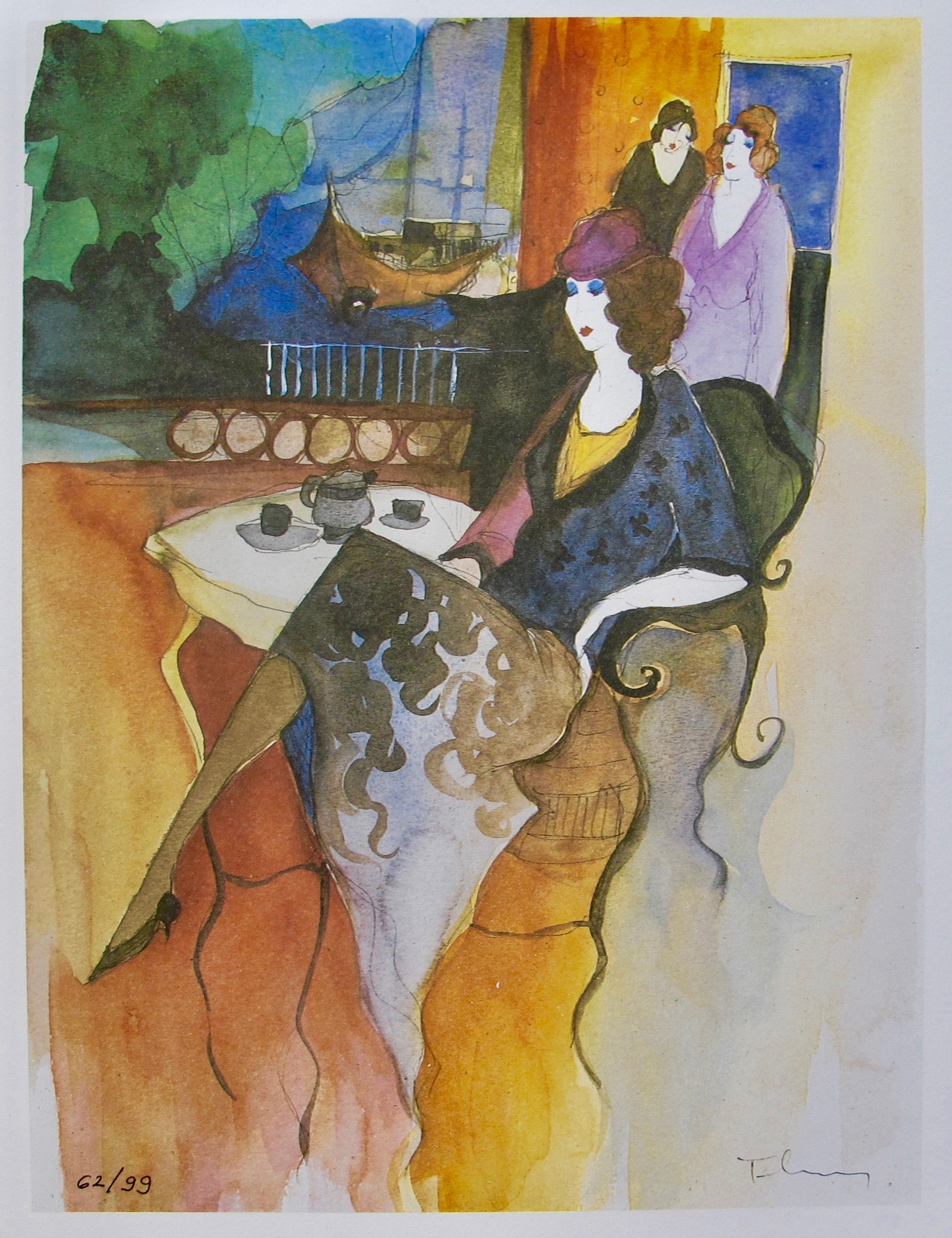 1789x2327 Itzchak Tarkay Begrudging Facsimile Signed Limited Edition - Tarkay Original Painting