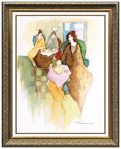 244x300 Itzchak Tarkay Original Painting Signed Female Portrait Authentic - Tarkay Original Painting