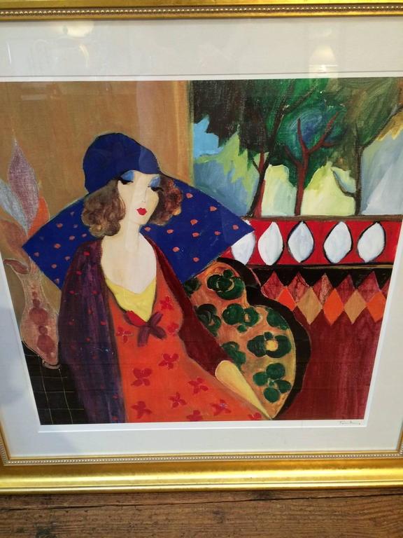 576x768 Wonderful Original Itzchak Tarkay Painting In Custom Frame - Tarkay Original Painting
