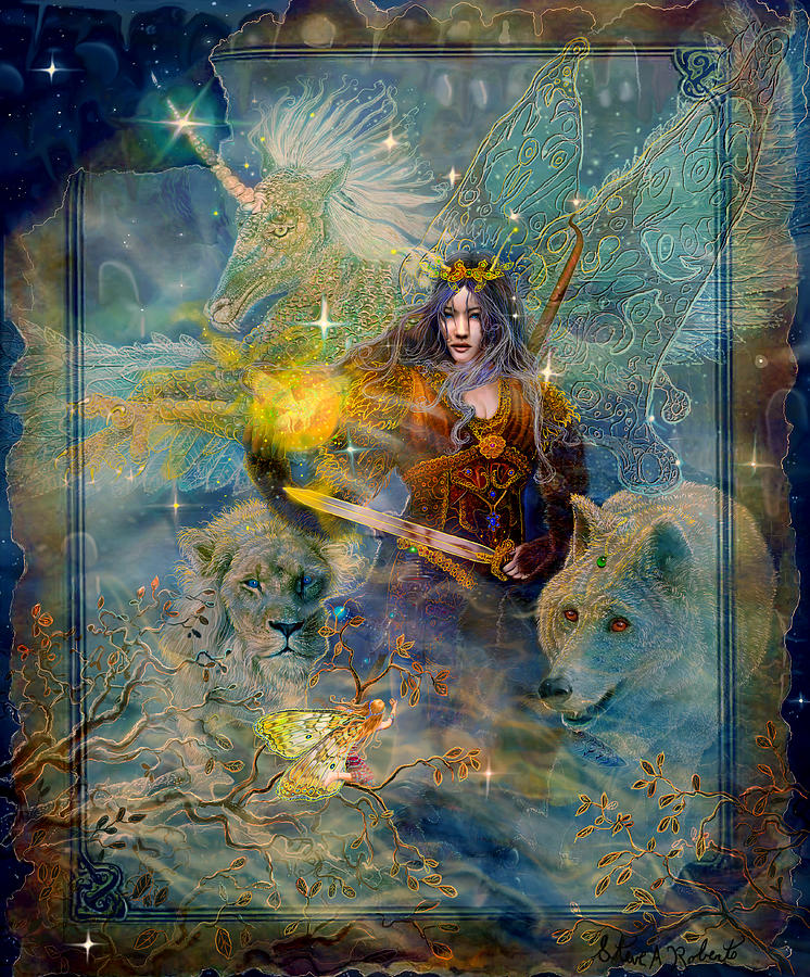 746x900 Angel Tarot Card Enchanted Princess Painting By Steve Roberts - Tarot Painting
