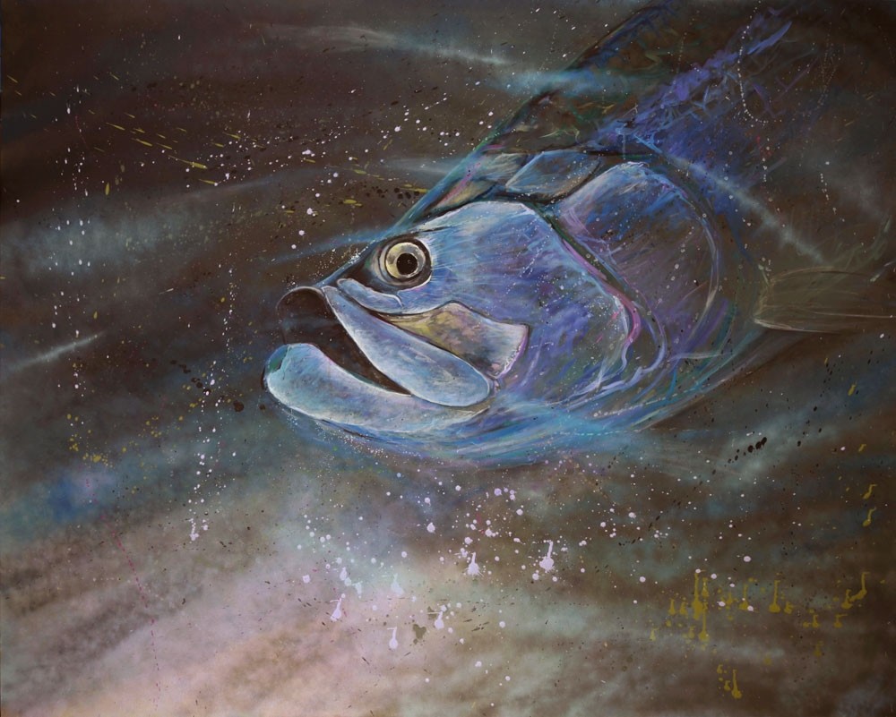 1000x801 Tarpon, Painting, Artwork - Tarpon Painting