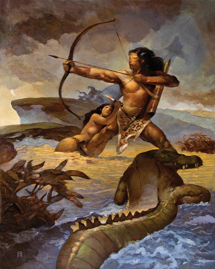 750x939 Jeffrey Jones Tarzan Oil Painting. - Tarzan Painting