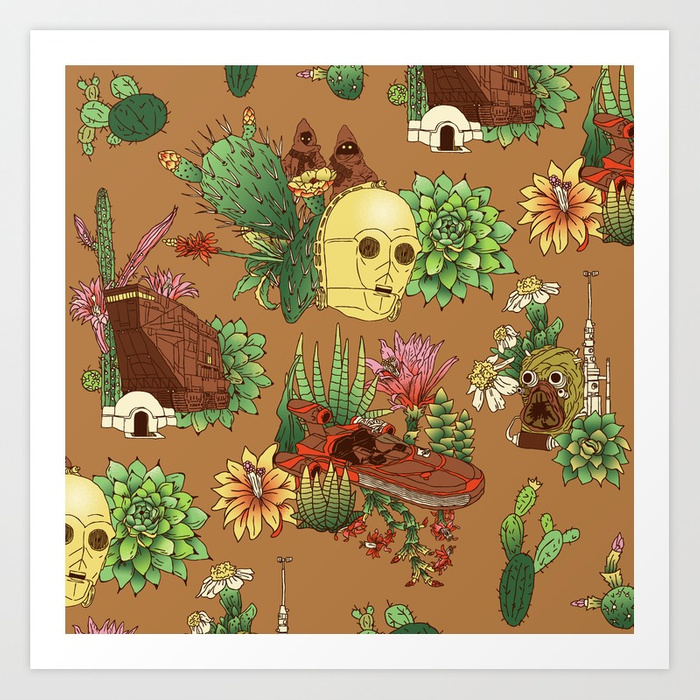 700x700 Serene Tatooine Art Print By Joshln Society6 - Tatooine Painting