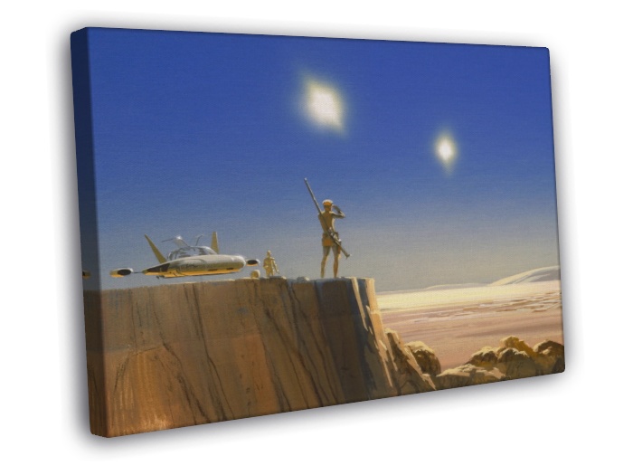 700x525 Tatooine Desert Landscape Star Wars Movie Painting Art Framed - Tatooine Painting