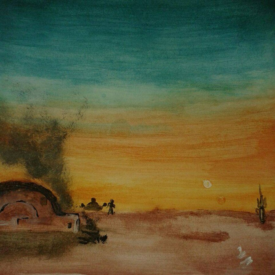900x900 Tatooine By Zarbert - Tatooine Painting