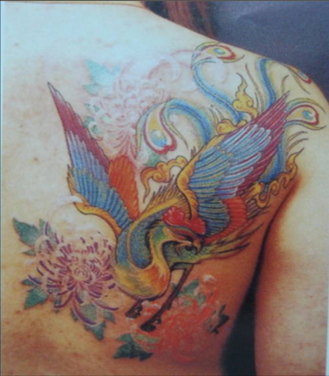 673x768 An Asian Painting Style Tattoo Design Of A Peacock Bird - Tattoo Painting Style