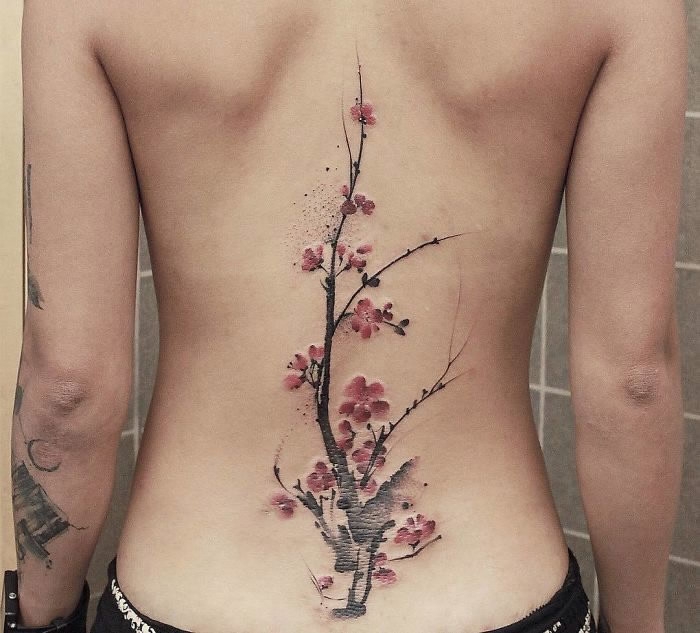 700x633 Paint' Your Body Chinese Artist Creates Watercolor Tattoos - Tattoo Painting Style