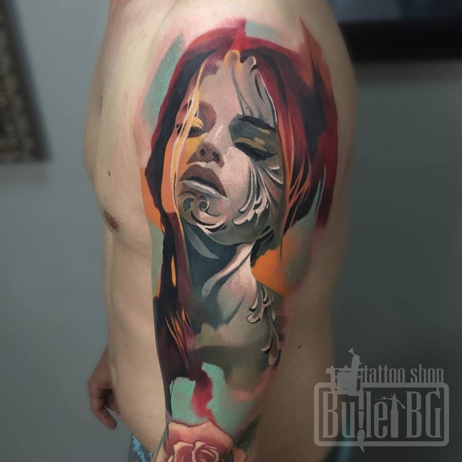 900x900 The Painting Style Tattoos Of Bullet Bg Tattoodo - Tattoo Painting Style